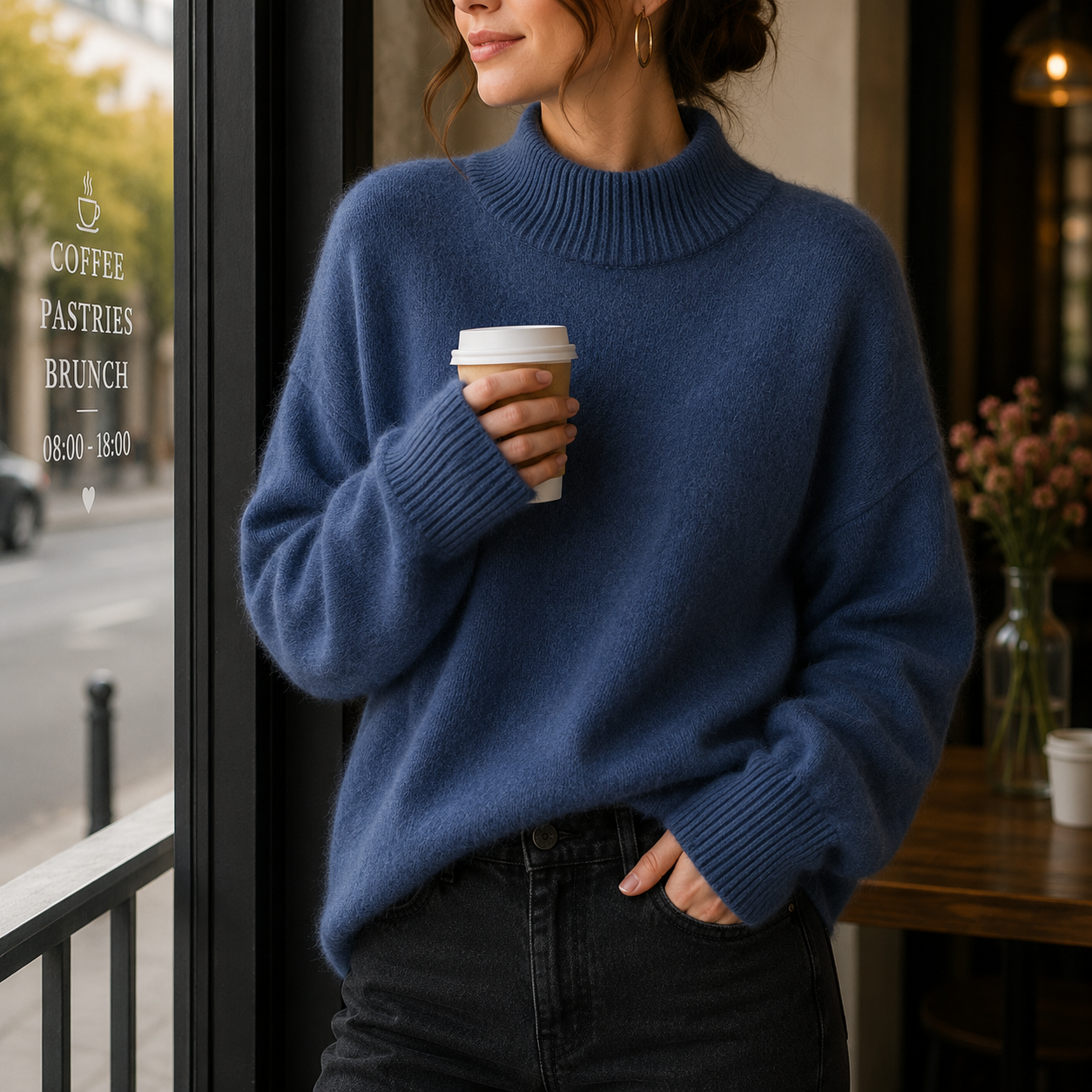 Women's Cashmere Blend Crew Neck Jumper for Elegant Comfort