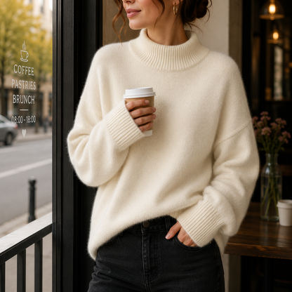 Women's Cashmere Blend Crew Neck Jumper for Elegant Comfort
