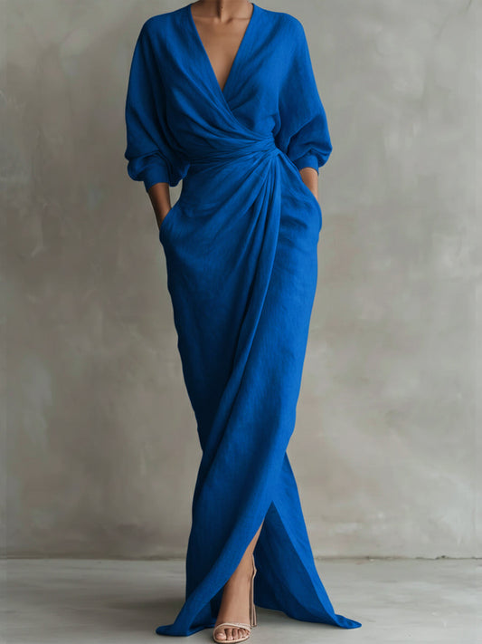 Women's Casual Dress with Elegant V-Neck