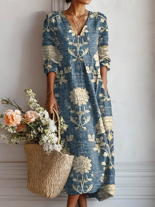 Women's Casual Maxi Dress with Practical Pockets