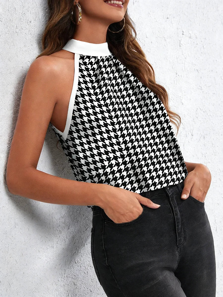 Women's Casual Top with Stand-Up Collar and Loose Fit