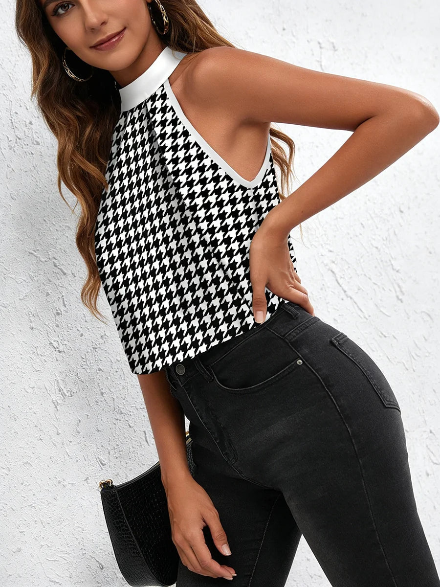 Women's Casual Top with Stand-Up Collar and Loose Fit