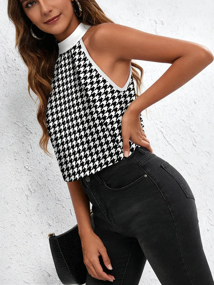 Women's Casual Top with Stand-Up Collar and Loose Fit