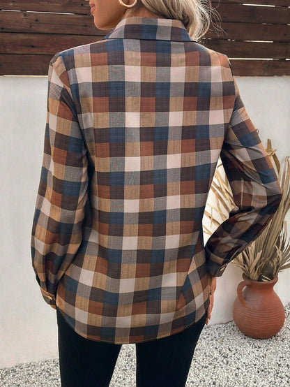 Women's Checkered Shirt with Long Sleeve