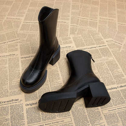 Women's Chunky Block Heel Chelsea Boots with Comfort Insole