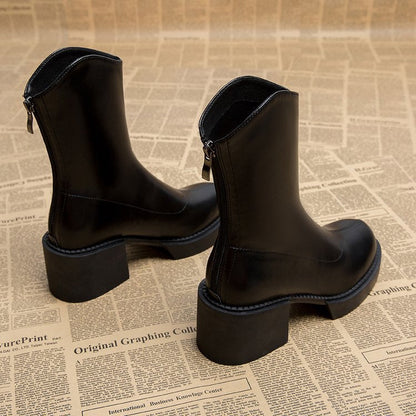 Women's Chunky Block Heel Chelsea Boots with Comfort Insole