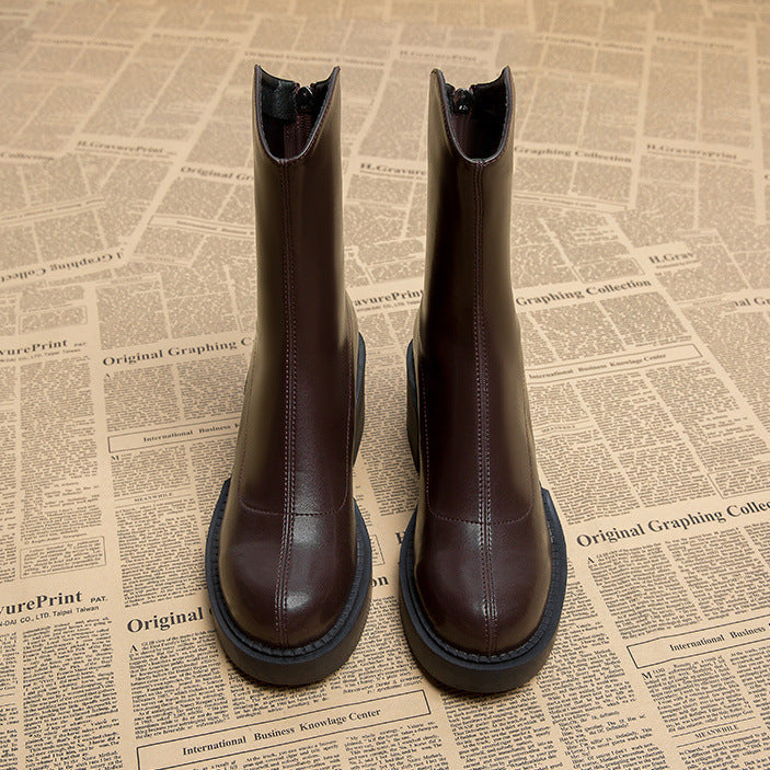 Women's Chunky Block Heel Chelsea Boots with Comfort Insole