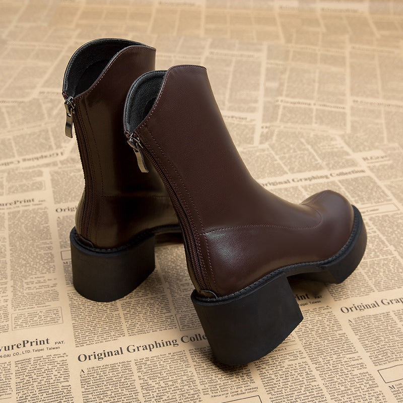 Women's Chunky Block Heel Chelsea Boots with Comfort Insole