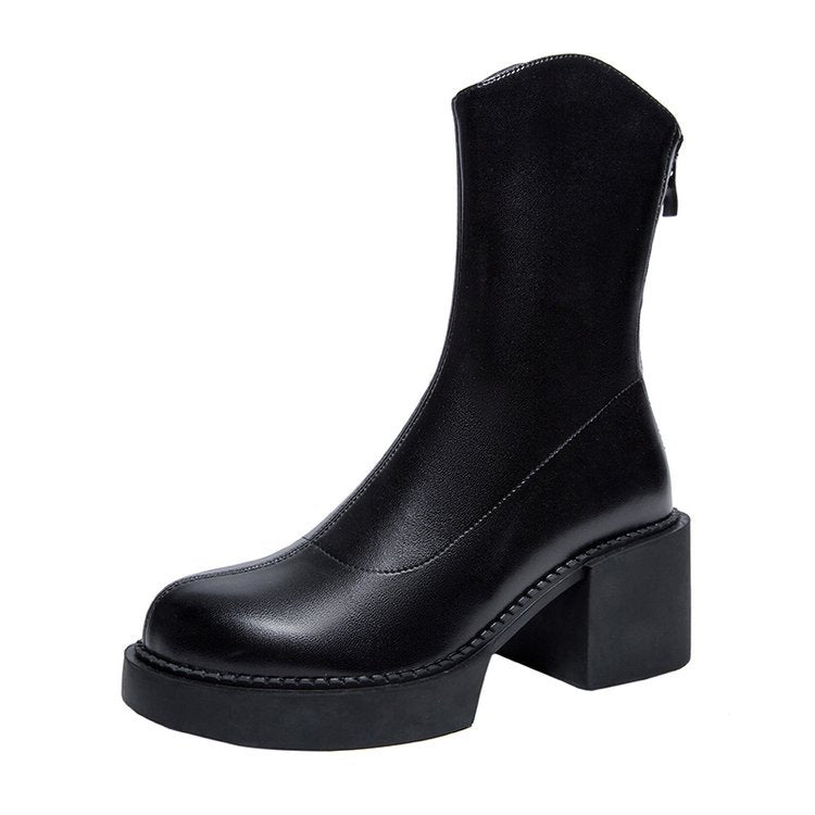 Women's Chunky Block Heel Chelsea Boots with Comfort Insole