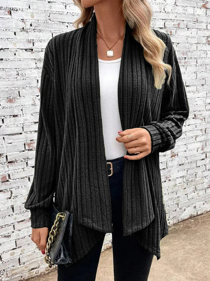 Women's Chunky Knit Kimono with Relaxed Fit and Long Sleeves