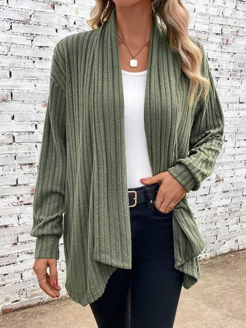 Women's Chunky Knit Kimono with Relaxed Fit and Long Sleeves