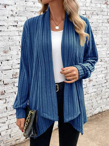 Women's Chunky Knit Kimono with Relaxed Fit and Long Sleeves