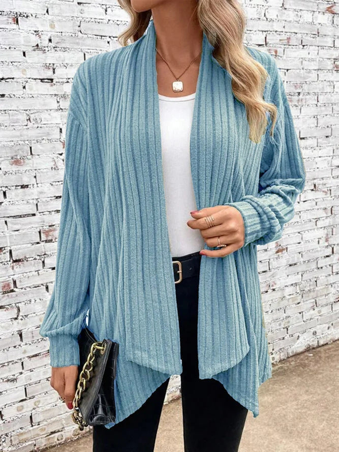 Women's Chunky Knit Kimono with Relaxed Fit and Long Sleeves