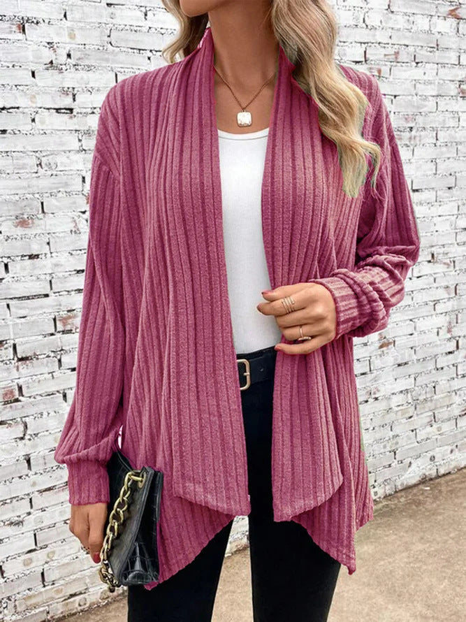 Women's Chunky Knit Kimono with Relaxed Fit and Long Sleeves