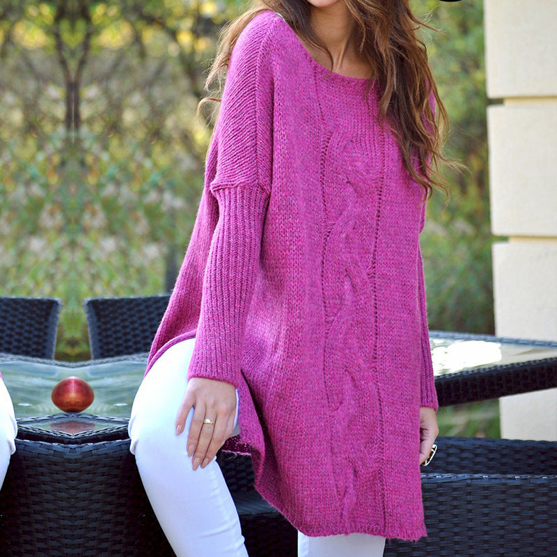 Women's Chunky Knit Sweater with Classic Cable Design