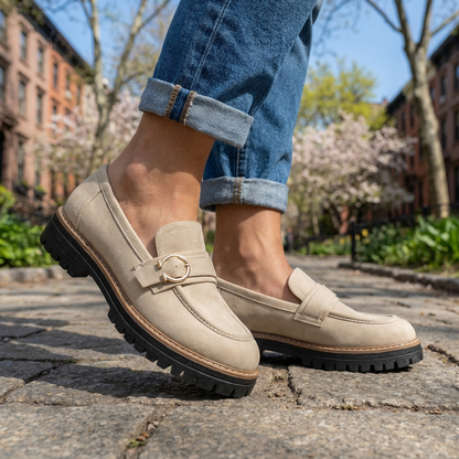 Women's Chunky Platform Loafers with Cushioned Insole