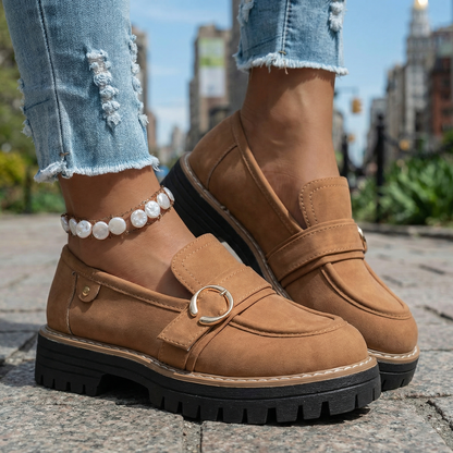 Women's Chunky Platform Loafers with Cushioned Insole