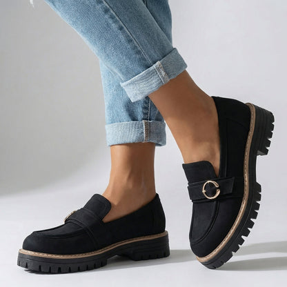 Women's Chunky Platform Loafers with Cushioned Insole