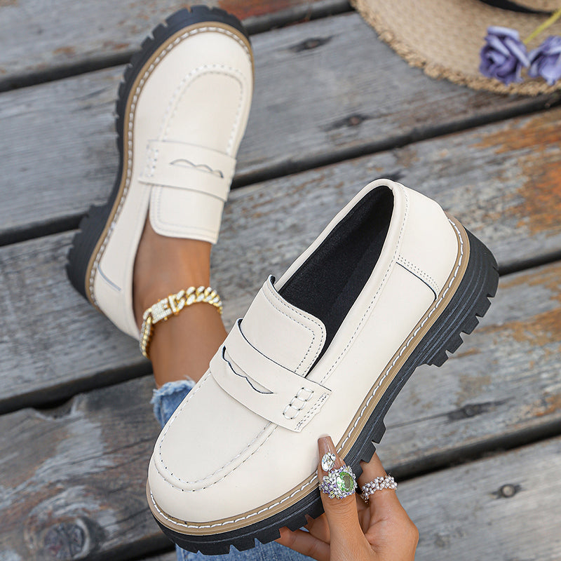 Women's Chunky Platform Loafers with Padded Cushioned Insole