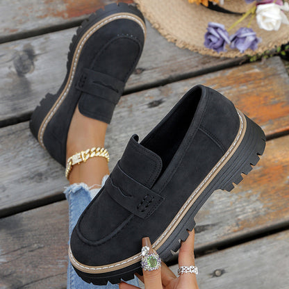 Women's Chunky Platform Loafers with Padded Cushioned Insole