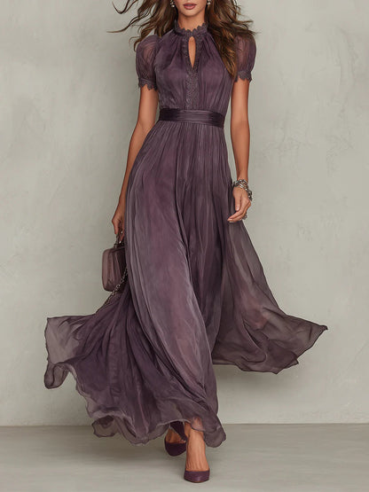 Women's Cocktail Dress with Vintage Neckline and Flattering Silhouette