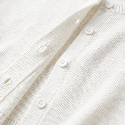 Women's Cropped Knit Cardigan with Button-Up Front - Elegant