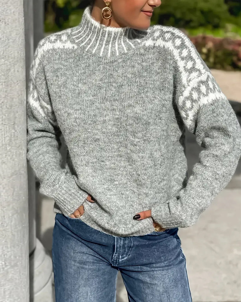 Women's Double Knit Waffle Jumper with Relaxed Fit
