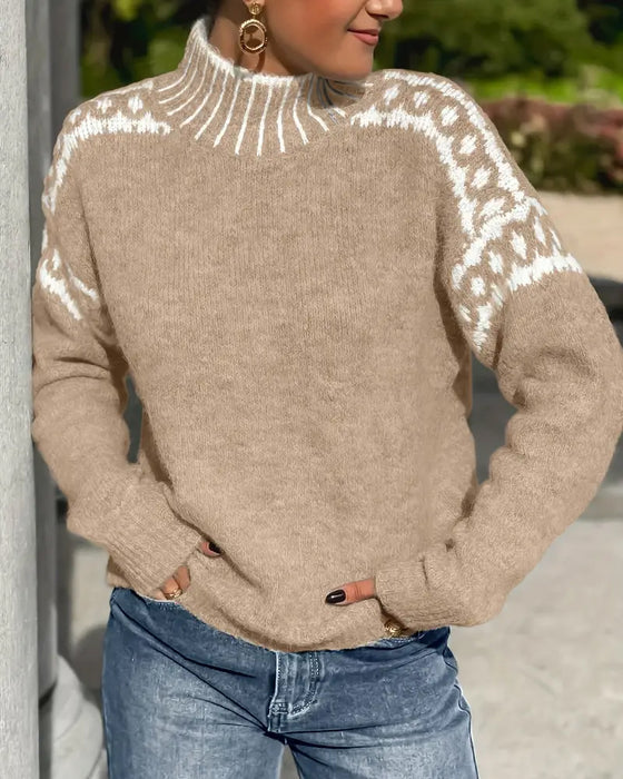 Women's Double Knit Waffle Jumper with Relaxed Fit