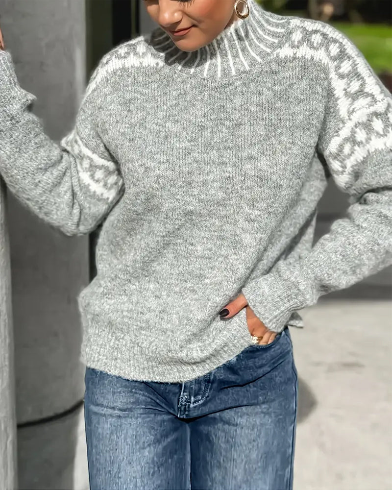 Women's Double Knit Waffle Jumper with Relaxed Fit
