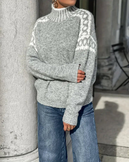 Women's Double Knit Waffle Jumper with Relaxed Fit
