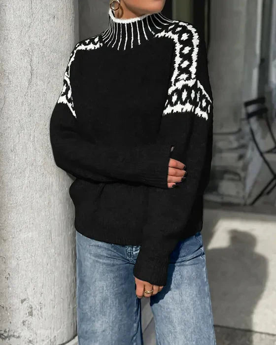 Women's Double Knit Waffle Jumper with Relaxed Fit