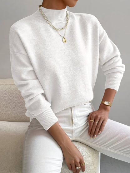 Women's Elegant Turtleneck Sweater with High Collar