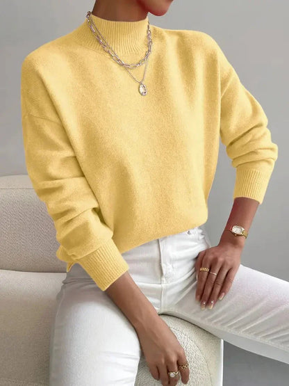Women's Elegant Turtleneck Sweater with High Collar