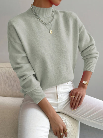 Women's Elegant Turtleneck Sweater with High Collar