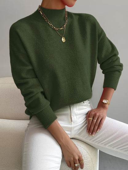 Women's Elegant Turtleneck Sweater with High Collar