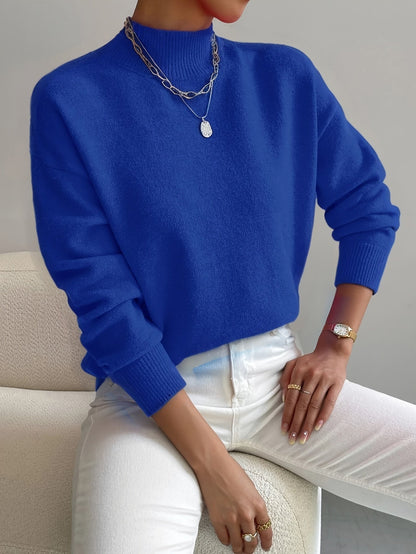 Women's Elegant Turtleneck Sweater with High Collar