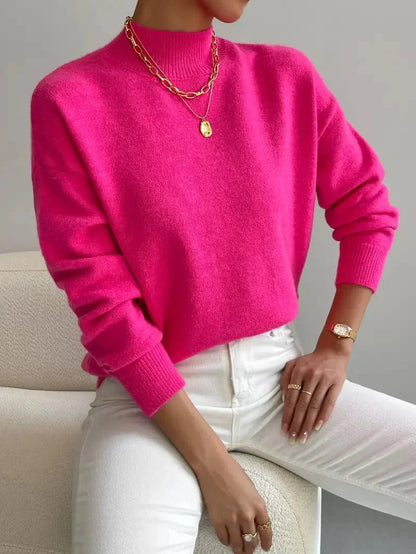 Women's Elegant Turtleneck Sweater with High Collar