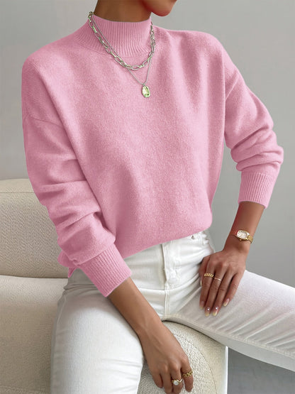 Women's Elegant Turtleneck Sweater with High Collar