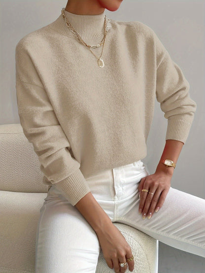 Women's Elegant Turtleneck Sweater with High Collar