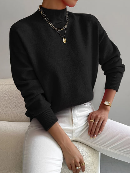 Women's Elegant Turtleneck Sweater with High Collar