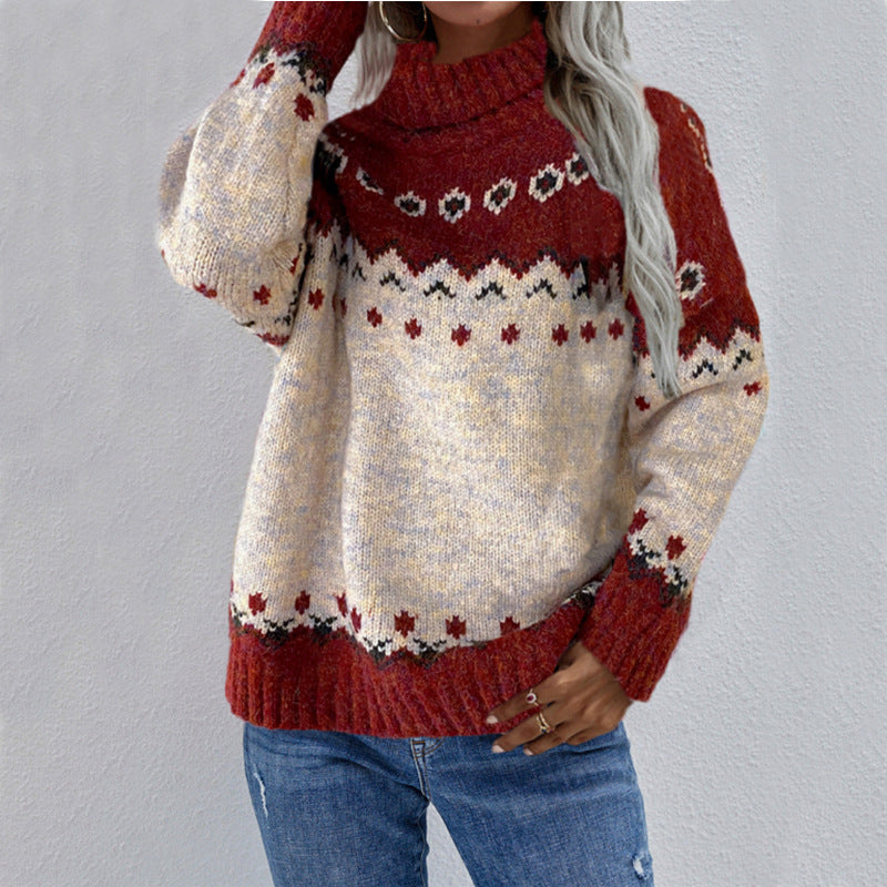 Women's Fair Isle Jumper in Thick Knit for Cosy Winter Warmth