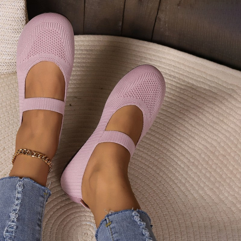 Women's Flat Shoes with Breathable Mesh Upper