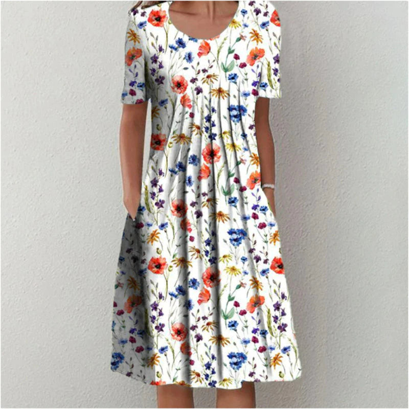 Women's Floral Dress with Structured Silhouette for Summer