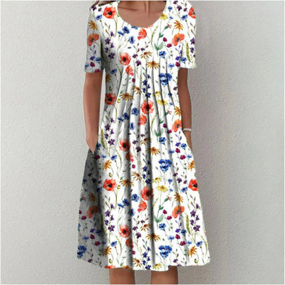 Women's Floral Dress with Structured Silhouette for Summer