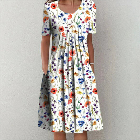 Women's Floral Dress with Structured Silhouette for Summer