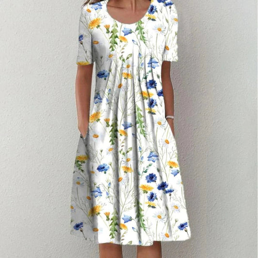 Women's Floral Dress with Structured Silhouette for Summer