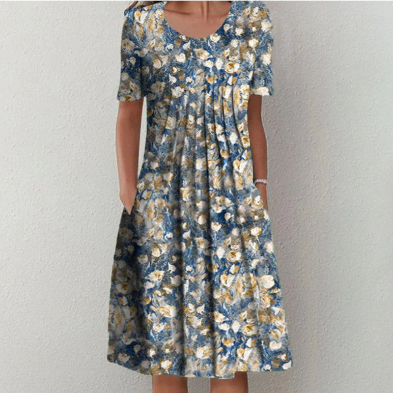 Women's Floral Dress with Structured Silhouette for Summer