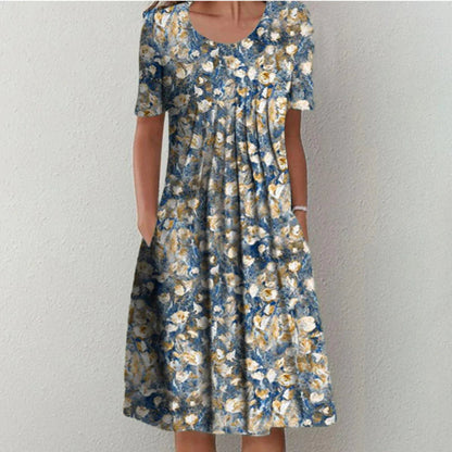Women's Floral Dress with Structured Silhouette for Summer