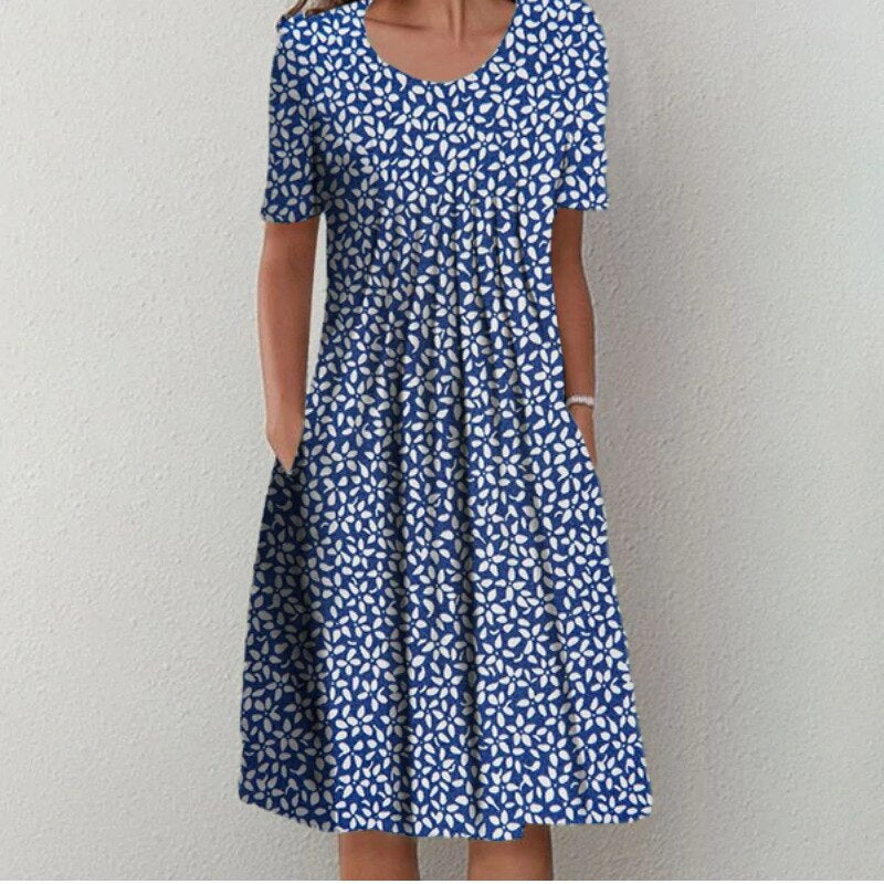Women's Floral Dress with Structured Silhouette for Summer
