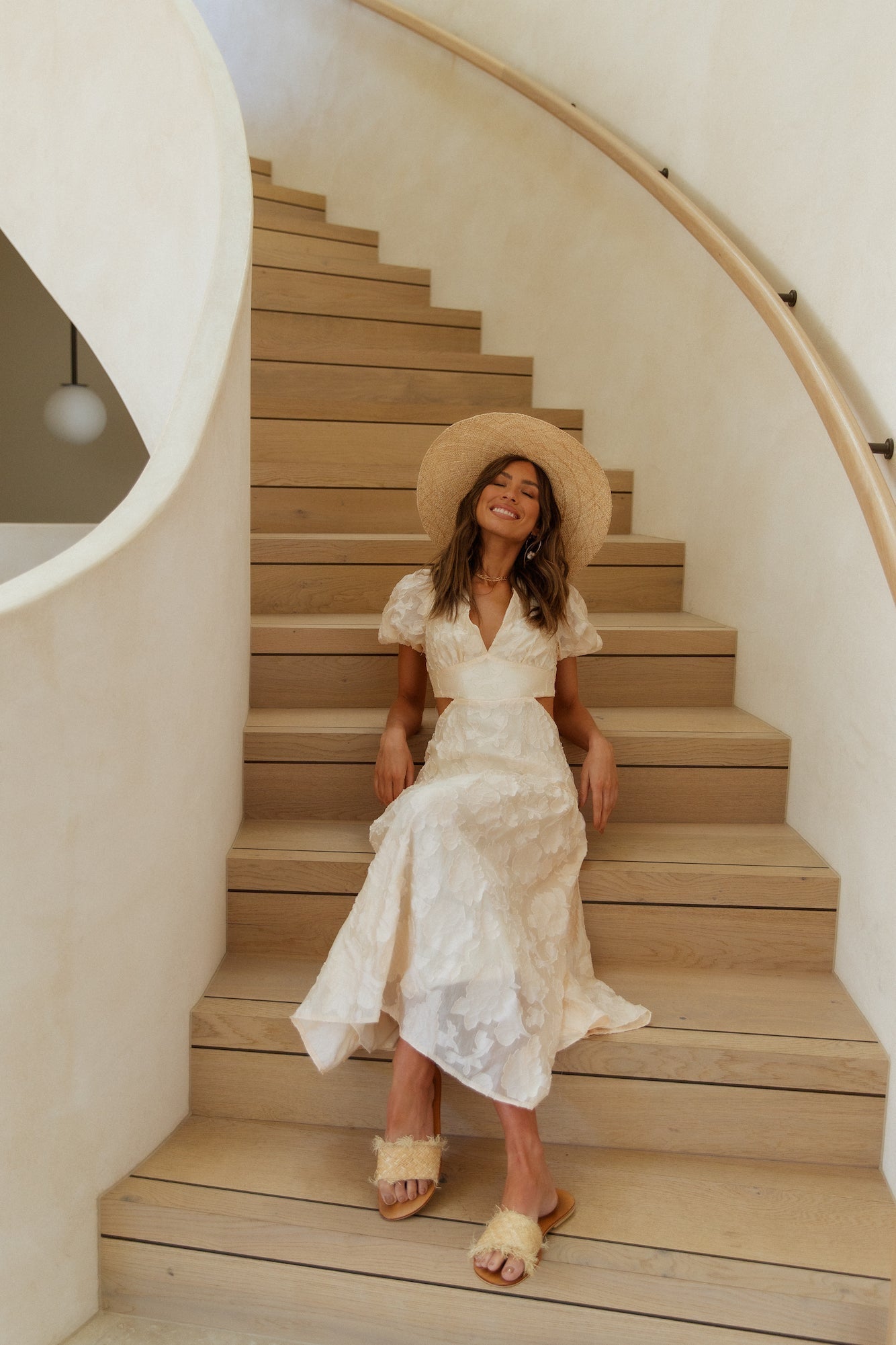 Women's Floral Maxi Dress with Puff Sleeves